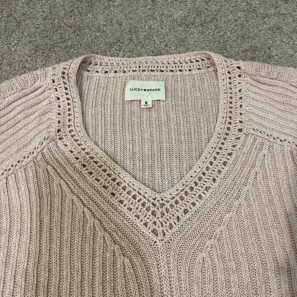 Lucky Brand Femme Linen Blend V-neck Sweater - Picture 5 of 9
